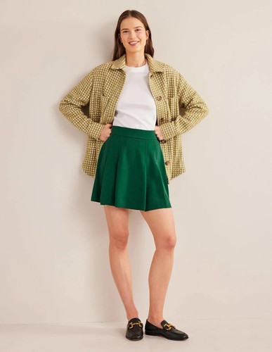 BODEN Pleated Crepe Mini Skirt in Emerald Green PLUS Size UK 18 (fm134-1)