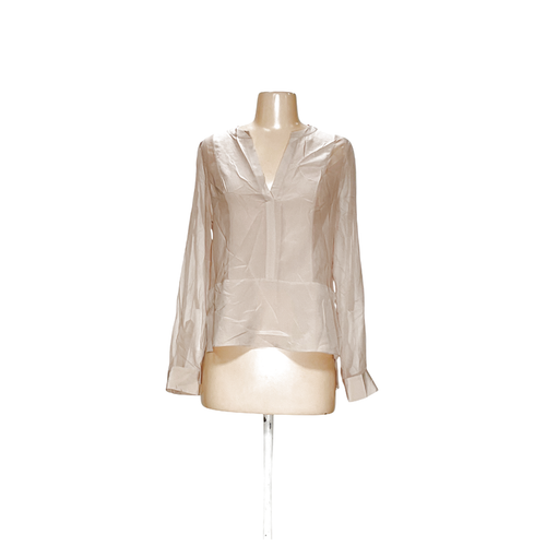 BCBGMAXAZRIA Beige Silk Blouse XS - Picture 1 of 4