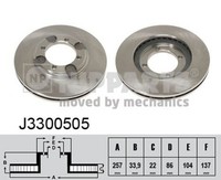2X Nipparts Bremsscheibe J3300505 FüR Hyundai Lantra 2 1 RD GK Elantra 3 XD 12V