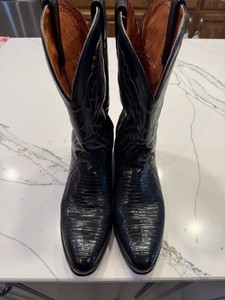 Dan Post Black Lizard Western Cowboy Boots for Men US Size 12d Style J 240