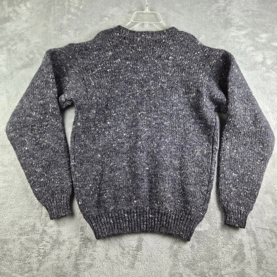 Vintage Savile Row Sweater Mens XL Gray Tweed Cable Knit Wool 70s 80s NEW - Image 2 of 4