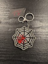 Bling Rhinestone Spider Web Keychain / Bag Charm NWT