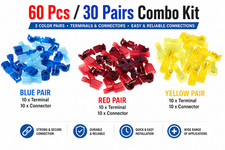 60pcs T-Taps Wire Connectors Quick Splice Terminals Insulated Crimp Cable