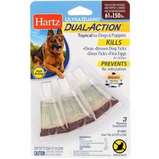 2 Pack Hartz UltraGuard DualAction Flea Tick Drops for Dogs Puppies, 61-1...