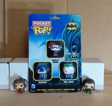 Funko Pocket Pop DC Comics Lote de 5 Batman Joker Harley Quinn Paquete de 3 + 2 Llaveros