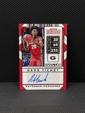 2020 Contenders Draft Rayshaun Hammonds Red Game Ticket RC Auto #110 Georgia