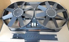 Flex-A-Lite 250 12" Puller Dual Electric Fan, 5500CFM, Straight Blades, 12V, Blk