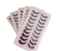 50 Pairs 3D Mink Eyelashes Wispy Cross Fluffy Natural Extension Lashes