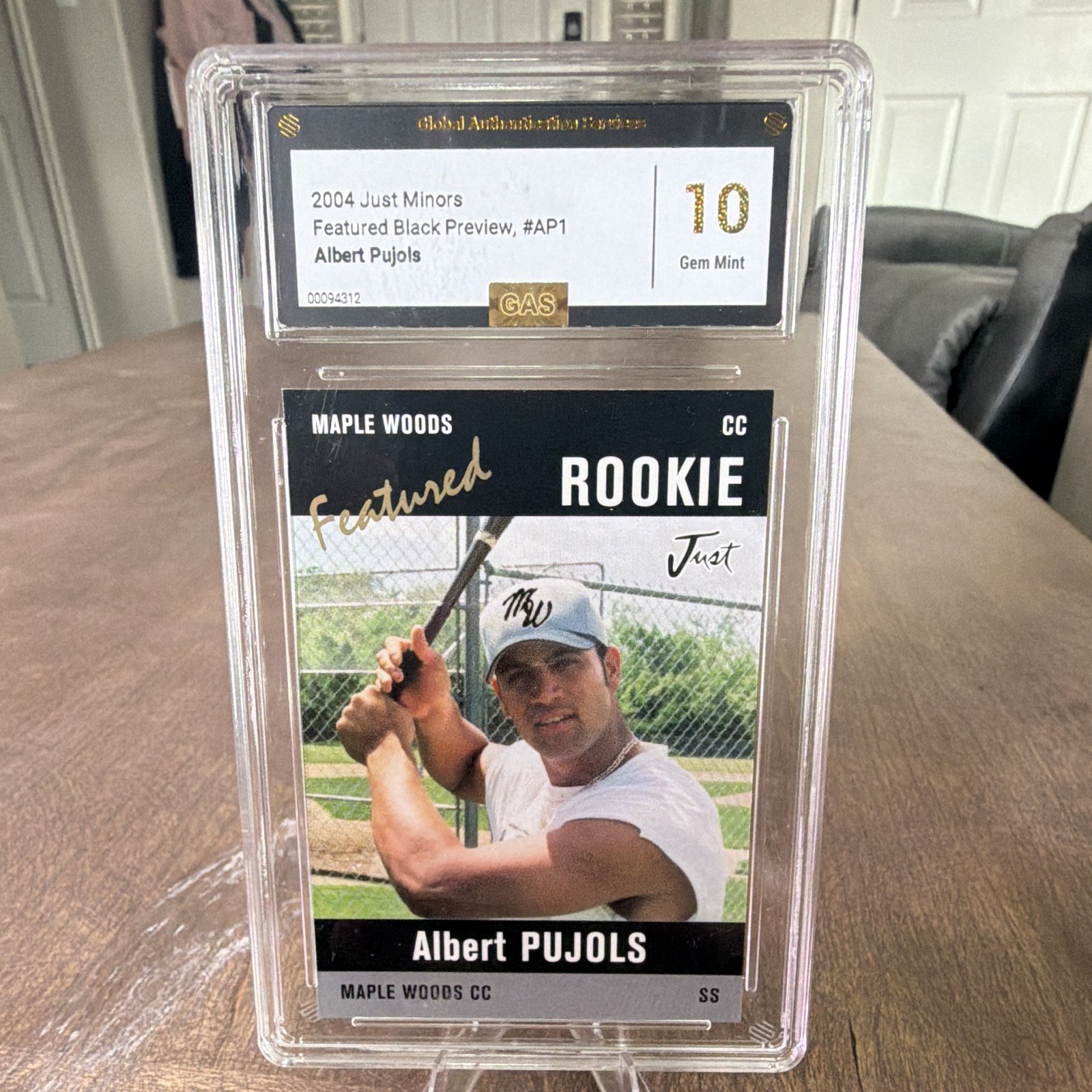2004 Just Minors Just Featured Albert Pujols Black Preview #AP1 Rookie GAS 10