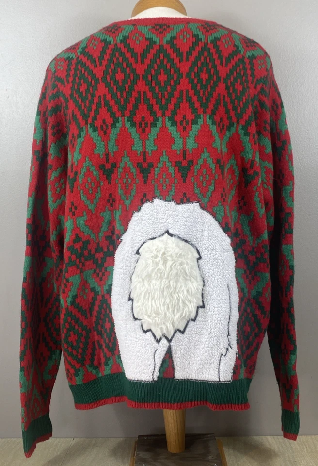 Holiday Time Men's Sz 2XL Ugly Holiday Christmas Sweater Llama Heads and Tails - Image 3 of 4