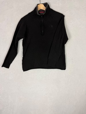 The North Face, Herren Fleecepullover uni schwarz 1/4 Reißverschluss am Ausschnitt, Gr. M - gebraucht