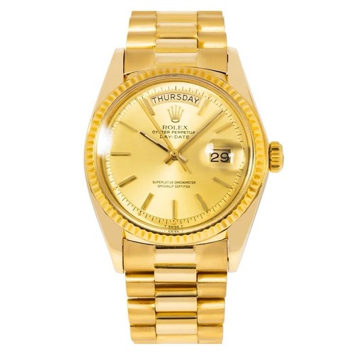 Pre-Owned Rolex Day-Date 1803 36MM Champagne Dial With President Yellow Gold Bra