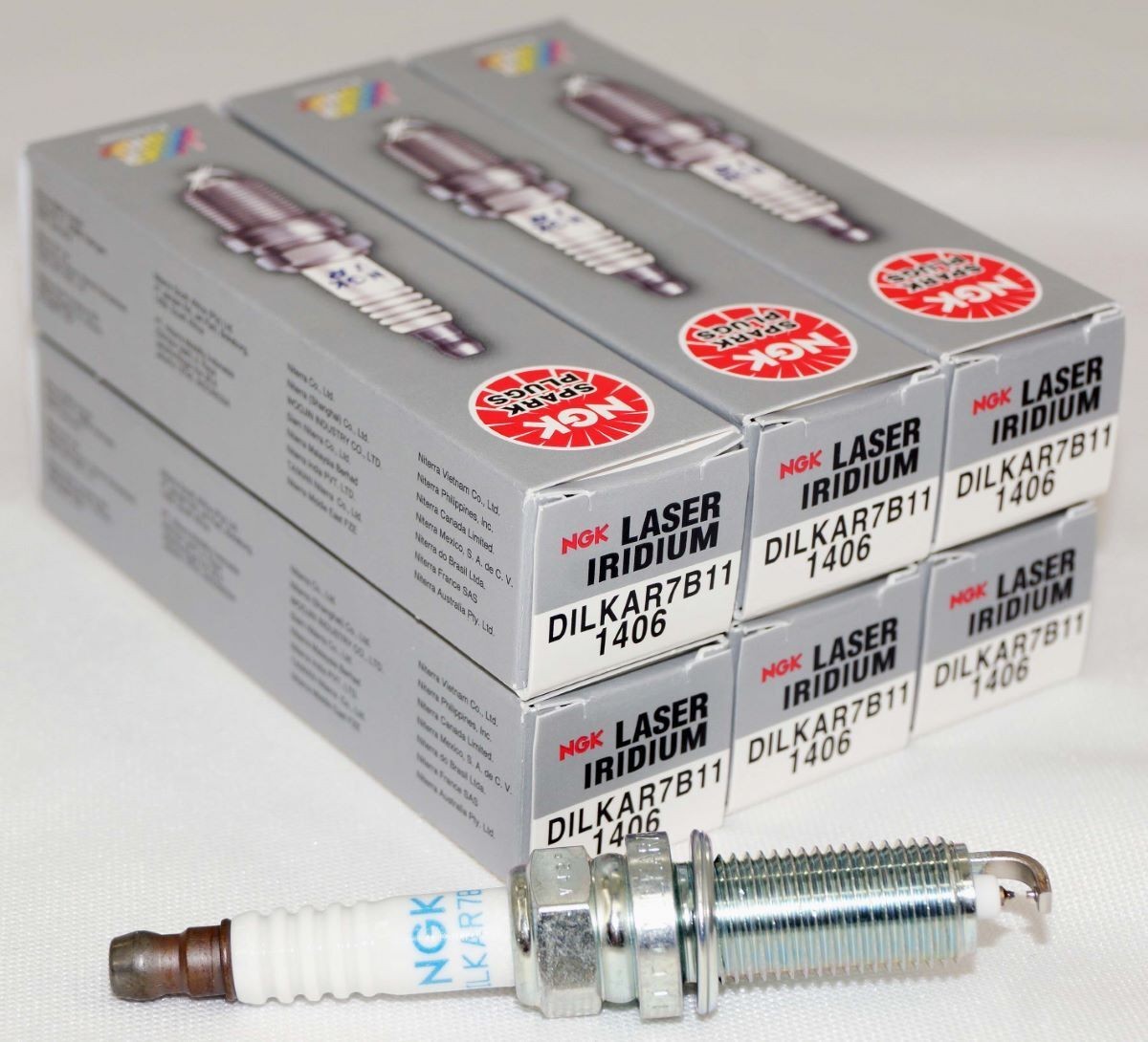 Spark Plug-Laser Iridium High Ignitability NGK DILKAR7B11 1406 Set of 6pcs