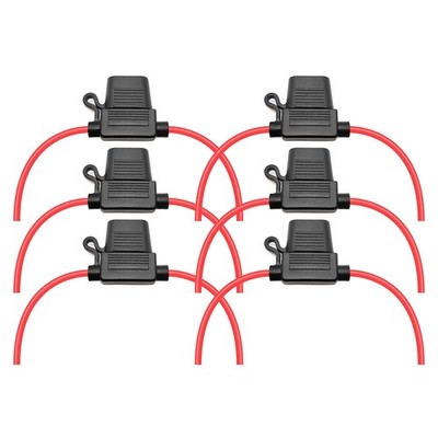 Waterproof Inline Fuse Holder 6 Pack for Standard ATO ATC Medium Blade Car Fuse,