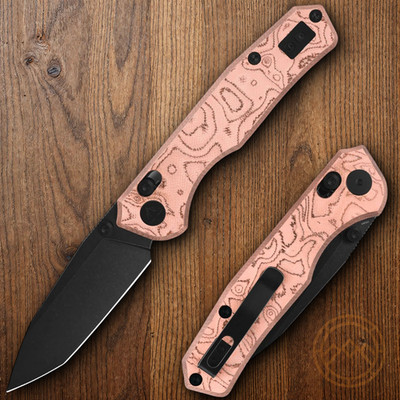 CMB Made Knives V2 Folding Knife 3.38'' 14C28N Steel Blade Copper Foil/G10 Handle