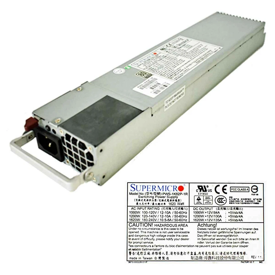 Supermicro Power Supply / Netzteil PWS-1K62P-1R 1620W für CSE-848X X10QBi Server - Bild 4 von 4
