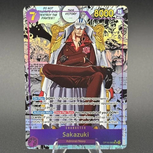 Bandai One Piece Card Game Sakazuki OP16-065 Manga Alt Art Holo English