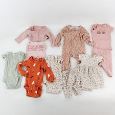 10-Piece Lot Carter's One-Pieces and Outfits Baby Girls' Size 0M Newborn