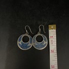 Alpaca Mexican Sterling Silver Dangle Earrings With Crushed Inlay Turquoise — photo 3