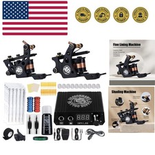 Complete Tattoo Kit with 2 Machines, Power Supply Needles - Beginner Friendly