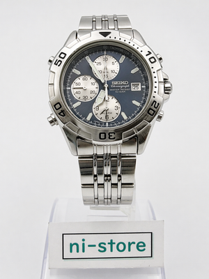 稼働品　セイコー　SEIKO　メンズ　7T32-7G50　クロノグラフ　腕時計 Seiko Chronograph 7T32-7G50 Blue Dial Quartz 100M Date Mens Watch
