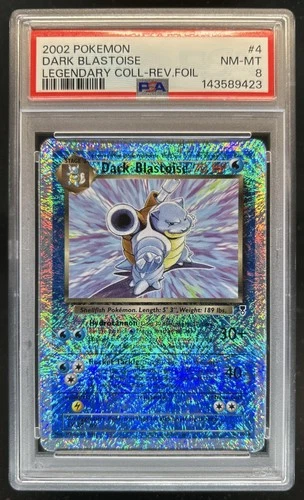 2002 Pokemon Legendary Collection Dark Blastoise Reverse Holo #4/110 PSA 8