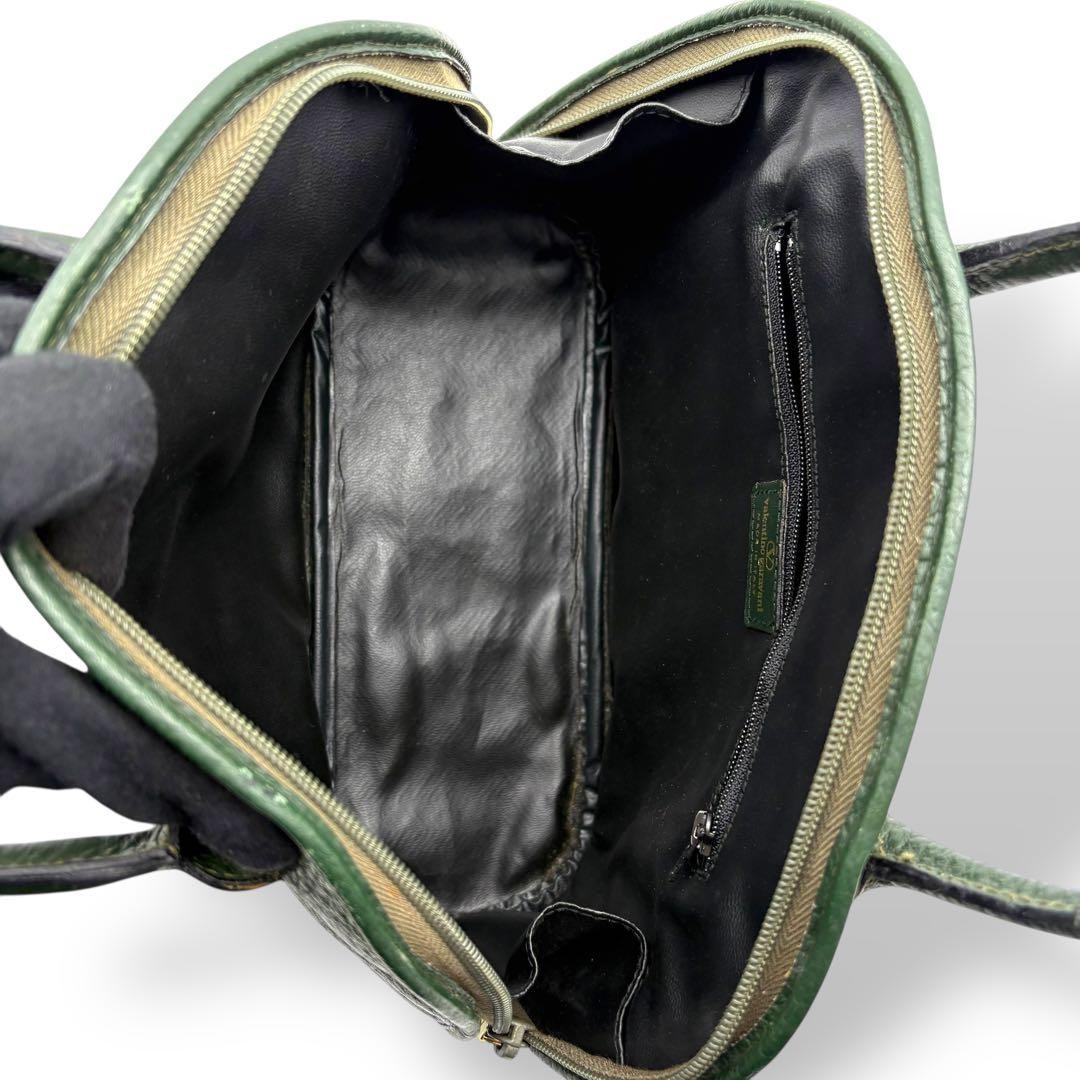 Valentino Garavani Green Leather 2Way Shoulder Bag Logo Authentic Excellent Jap thumbnail 9