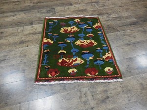 Ar Handmade Afghan war Rug tribal style Wool Pictorial Rug 2.1x2.8 Ft