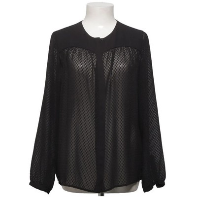 Mango Basics, Bluse, Größe: M, Schwarz, Gepunktet, Mesh, Damen #Hz0