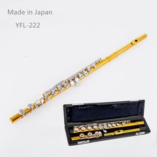 YFL-222 C Foot Flute, 16 Keys with E Mechanism, Gold Silver Plated With Case