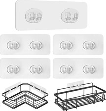 Upgraded Shower Caddy Adhesive Replacement,Strong Adhesive Hooks for Shower Cadd
