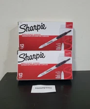 Sharpie Permanent Marker Ultra Fine RETRACTABLE Tip,  Black 12pk 1735790 x2
