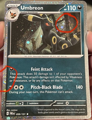 ✨2 FULL SWIRL 🌀 Umbreon 59/131 Prismatic Evolutions Promo Cosmos Holo ✨
