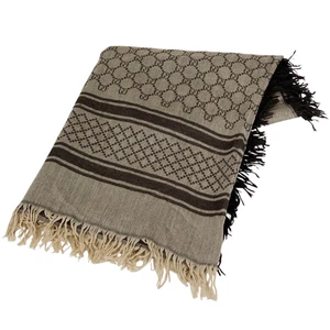 Châle étole motif GUCCI GG châle laine soie marron beige femme