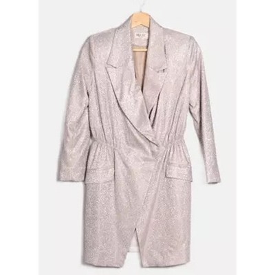 sparkly silver blazer dress Silver Sequin Belted Blazer Dress InTheStyle