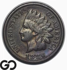 1886 Indian Head Cent Penny, Type 2, Better Date
