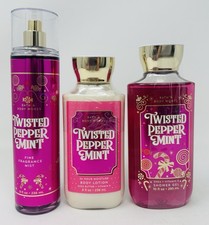 TWISTED PEPPERMINT BATH  BODY WORKS BODY LOTION MIST SHOWER GEL WASH SET OF 3