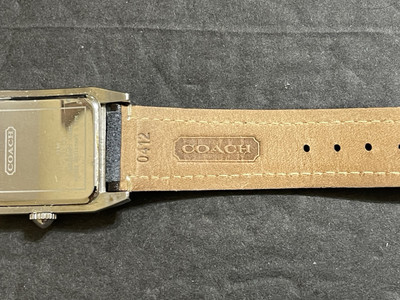 Rare COACH CONVENAIT SQUARE TANK White Texture Dial Swiss Made