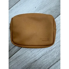 United BusinessFirst Brown Faux Leather Travel Cosmetic Bag Pouch Zipper