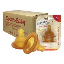 2PCS Natural Rubber Round Nipple Pacifier Soft Bibs Original Latex Baby Soother