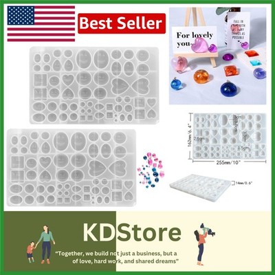 2Pcs Resin Jewelry Casting Molds Set for Earrings, Pendants & Crafts