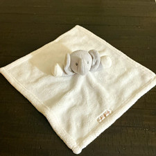 Blankets Beyond Elephant Lovey Security Blanket White/Gray Polyester Easy Care