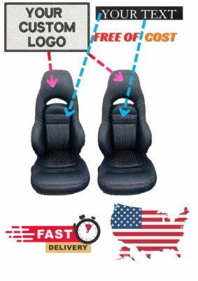 CUSTOM MADE CORVETTE C5 97-04 OEM REPLACEMENT SEAT COVERS BLACK RED STITCHING