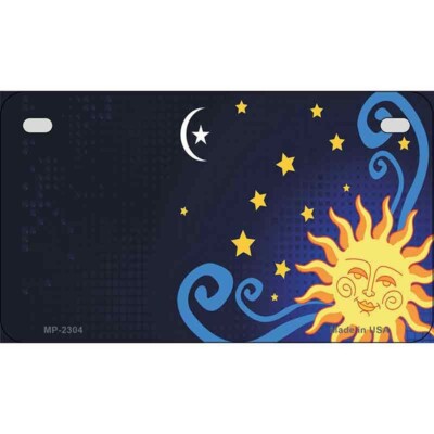 Stars and Moon Offset Novelty Motorcycle License Plate Sign Car Truck Wall Home