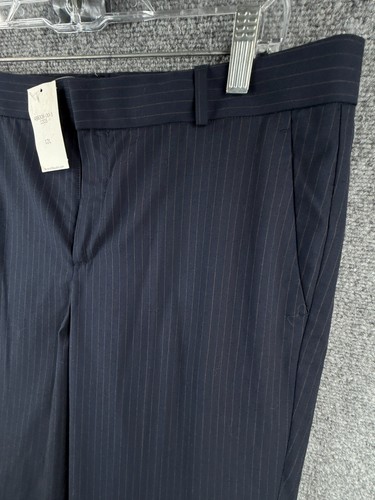 NWT Banana Republic Pants Trousers Navy Blue 12L Women Striped Business Logan - Picture 3 of 18