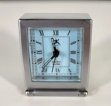 Small Alarm Clock Travel or Desk Stylish Silver Infinity Brand 2 Inch