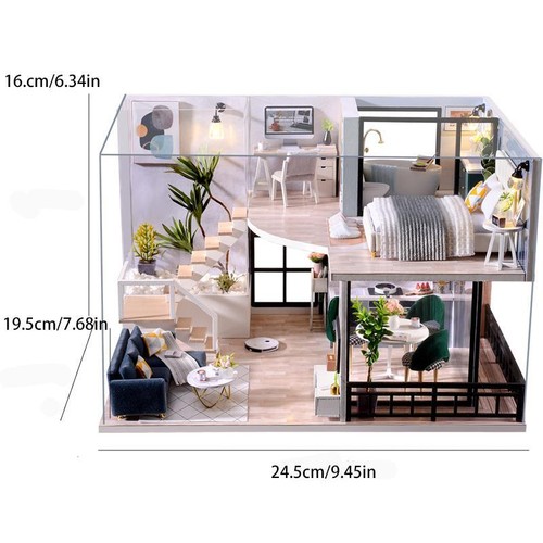 Doll House Kit 3d Wooden Family Kids Assembly Building Girl Gift Barbie Dream - Bild 8 von 25