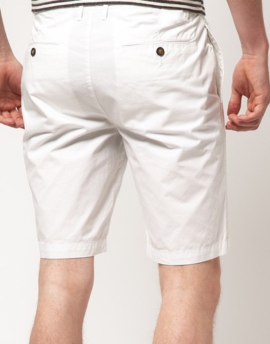 Original Penguin Solid Basic Shorts White Twill Slim Fit Stretch Sale £24.95 - Picture 2 of 2