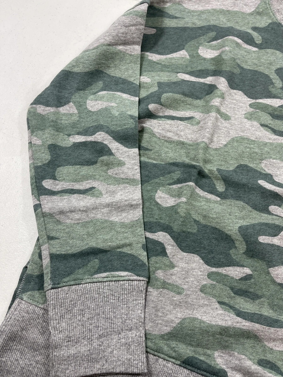 Time And Tru Sweatshirt Camo Camouflage Green Crew Neck Women's Size Small  4-6 | eBay