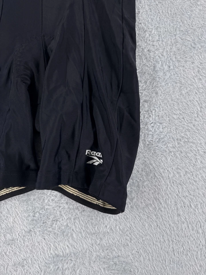 老式锐步骑行短裤成人小号黑色尼龙氨纶混纺衬垫 — 第 2/4 张图片